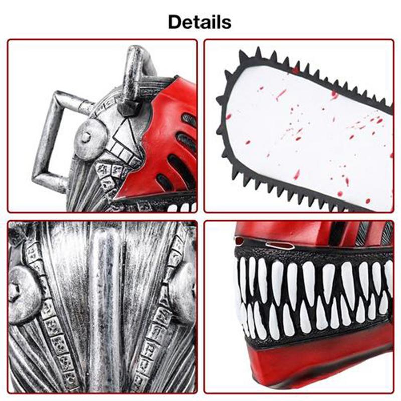 2025 Halloween Masque Anime Dress Up Masque With Chainsaw Latex Masque Costume Props Realistic Face Cover For Halloween Decor
