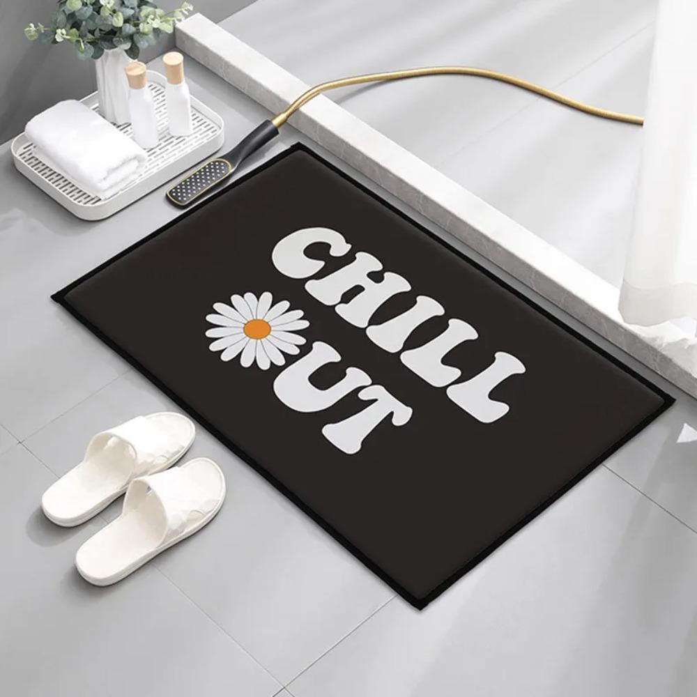 Crystal Velvet Door Mat, Non-slip Bathroom Mat, Absorbent Machine Washable Balcony Mat; Bedroom Carpet