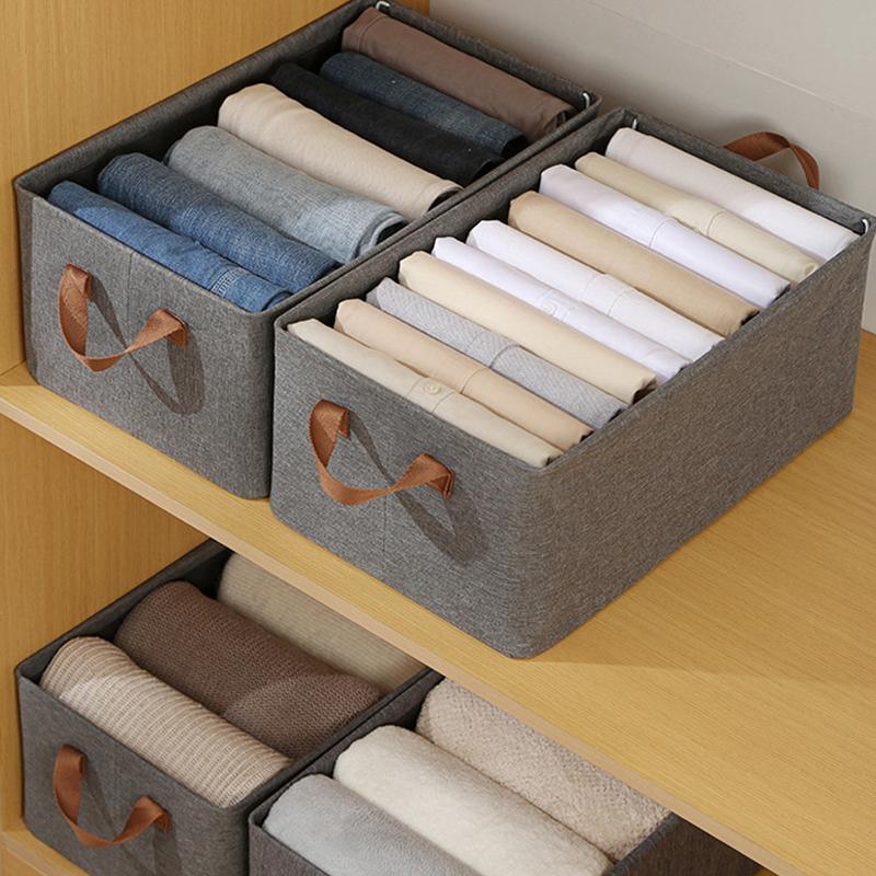 Stronger Folding Storage Box Clothes and Pants Household Split Drawer Wardrobe Storage Box Clothing Organizers