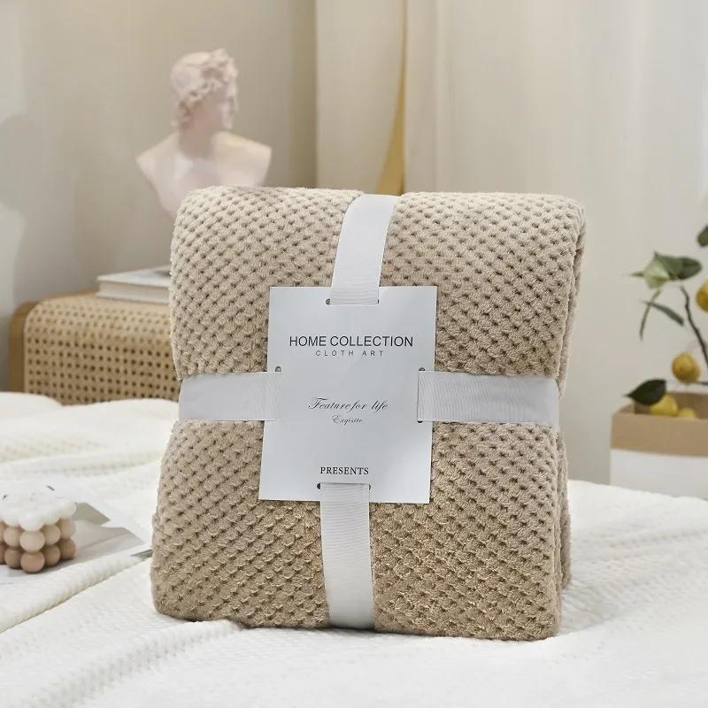 

Одеяло с ананасом, фланелевое одеяло, одеяло для защиты от домашних животных, одеяло с кондиционером, одеяло для сна, подарочное одеяло из кораллового бархата 70x100cm хаки