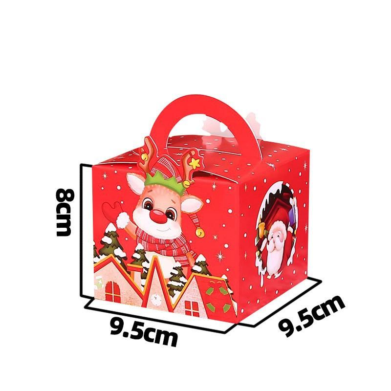 Christmas Hand-held Rope Apple Candy Packaging Box, Christmas Eve Peace Fruit Biscuit Creative Gift Baking Paper Box