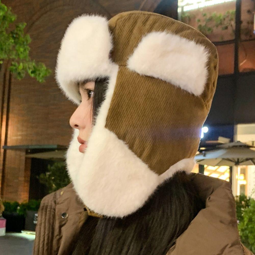 Cold Resistant Plush Cycling Hat With Earflap Russian Cap Multifunctional Lei Feng Hat Outdoor