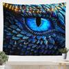 Black and White Vintage Dragon Tapestries Fantasy Castle Tapestry,Dark Sky Mythical Animal Hanging Wall Art Antique Prehistoric