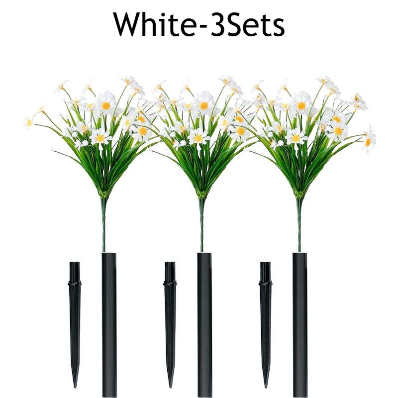 1-10Sets Resistant Artificial Daisies Flowers Fake Foliage Shrubs for Window Box Hanging Farmhouse Indoor Outdoor Decor