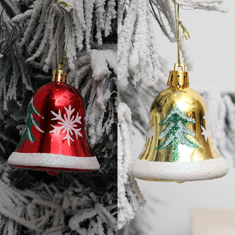 6Pcs 6cm Bell Design Christmas Decoration Beautiful Bell Christmas Tree Hanging Ornament