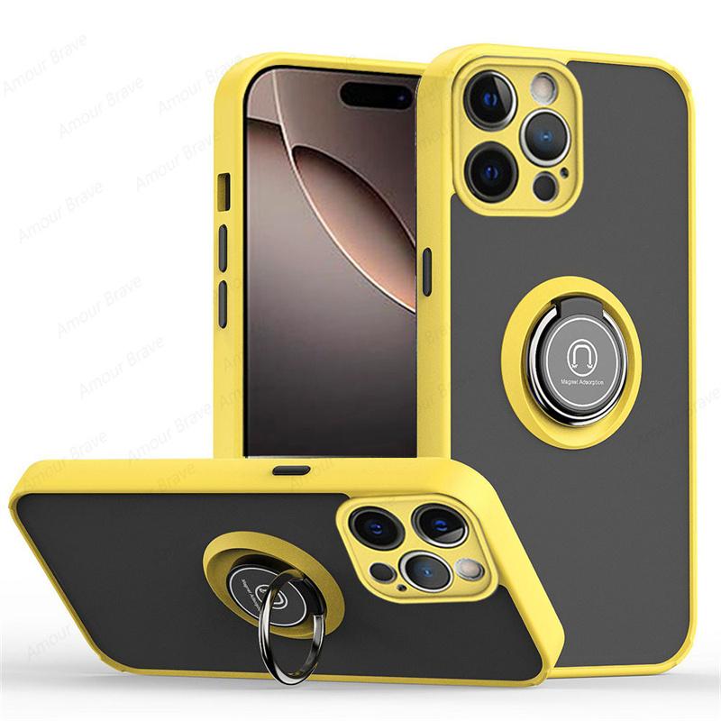 Magnetic Shockproof Case For IPhone 16 14 11 12 13 15 Pro Max Mini X XR 16Plus Ring Holder Cover For Iphone 17 Pro Max Air Cases