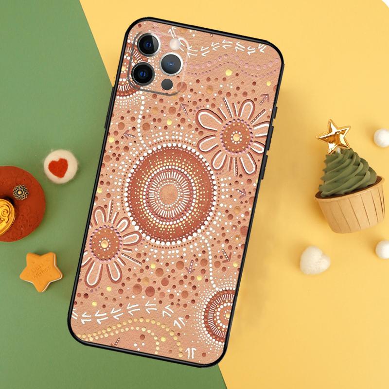 Aboriginal Art Print Funda For iPhone 11 12 13 14 16 15 Pro Max Mini XS Max X XR SE2 7 8 14 16 15 Plus Phone Case