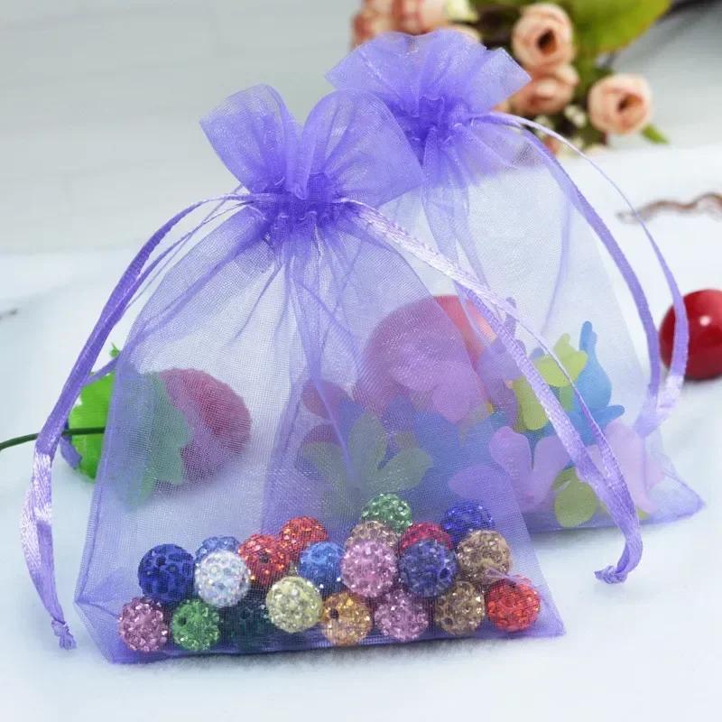 100pcs 7x9cm String Makeup Bag Colorful Drawstring Bag Jewelry Packaging Bags Wedding Gift Storage Drawstring Pouches