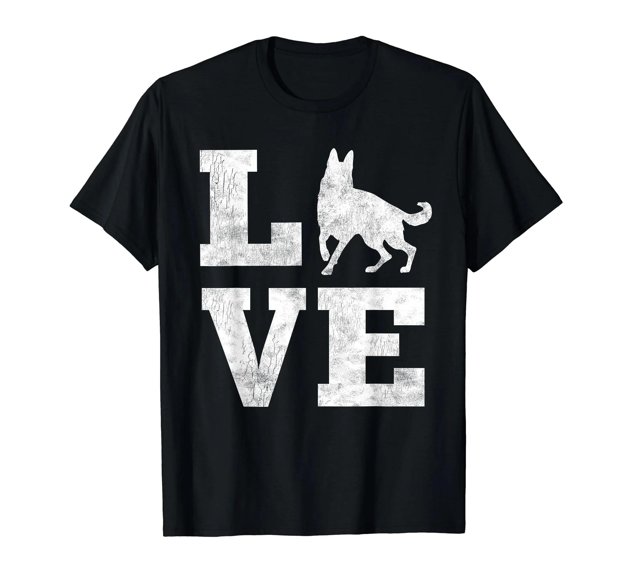 German Shepherd Dog Lover Graphic Tee Distressed Print Short Sleeve T-Shirt Unisex Sportswear S