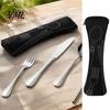 Durable Spoon And Fork Carrier Portable Cutlery Storage Bag, Wear-Resistant Zippered Tableware Pouch, Travel Utensil Organizer Case Compact
