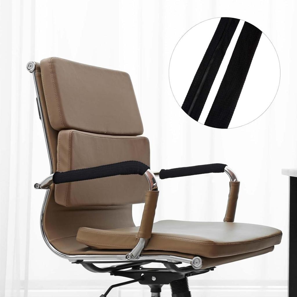 2 Pairs Office Chair Armrest Covers, Zipper Chair Slipcover, Office Removable Arm Rest Covering, Stretch Chair Armrest Covers, Office Seat Hand Rest
