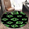 Alfombrilla para silla con patrón de arte de píxeles de Creeper de Minecraft, Alfombra redonda, Alfombra de oficina, Lavable a máquina, Antideslizante, Adecuada para salas de estar, dormitorios