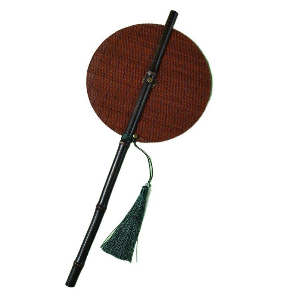 Chinese Style Purple Bamboo Waist Fan Natural Foldable Waist Fan Portable Hanfu Group Fan  for Home