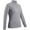 500 Stand Up Collar Fitted Solid Ralan Long Sleeve Half Zip Half Open Sweatshirt Women's Grey