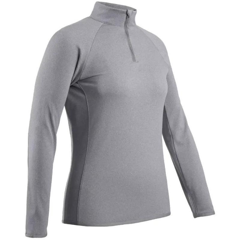 

DECATHLON 500 Stand Up Collar Fitted Solid Ralan Long Sleeve Half Zip Half Open Sweatshirt Women s Grey XS серый
