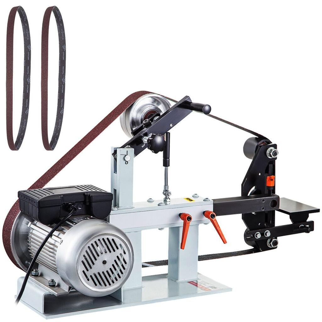 2Hp Belt Grinder Constant Speed 2 X 82 Inch Belt Disc Sander with 3 Grinding Wheel 110V Bench Sander 12 Inch Wheel and Flat Platen Tool Rest for Knife