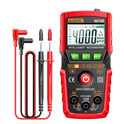 ANENG M108 Smart Digital Multimeter Auto Range 4000 Counts NCV Universal Meter Handheld