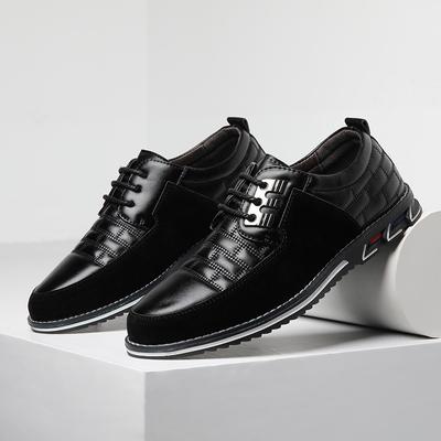 Men Casual Shoes Fashion Brand Classic Casual Men Pu Leather Shoes Black Hot Sale Breathable Business Lace-Up Men Shoes Big Size