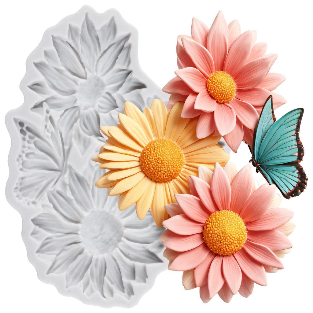 Daisy Flower Silicone Mold Butterfly Fondant Molds Cake Decorating Tools Theme Cake Dessert Decorated Chocolate Candy Mold