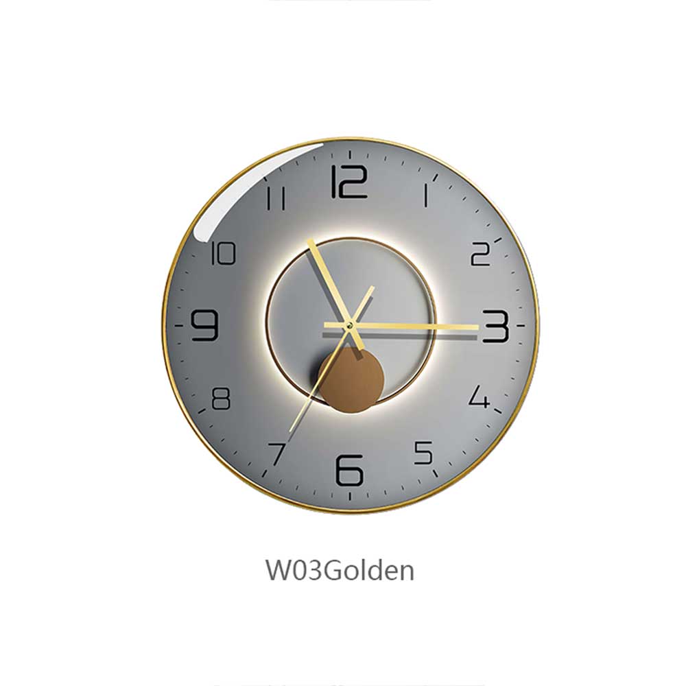 Glass Wall Clock Modern Design Geometric Series Art Round Mute Creative Hanging Home Living Room Bedroom Decoration 12 Inch