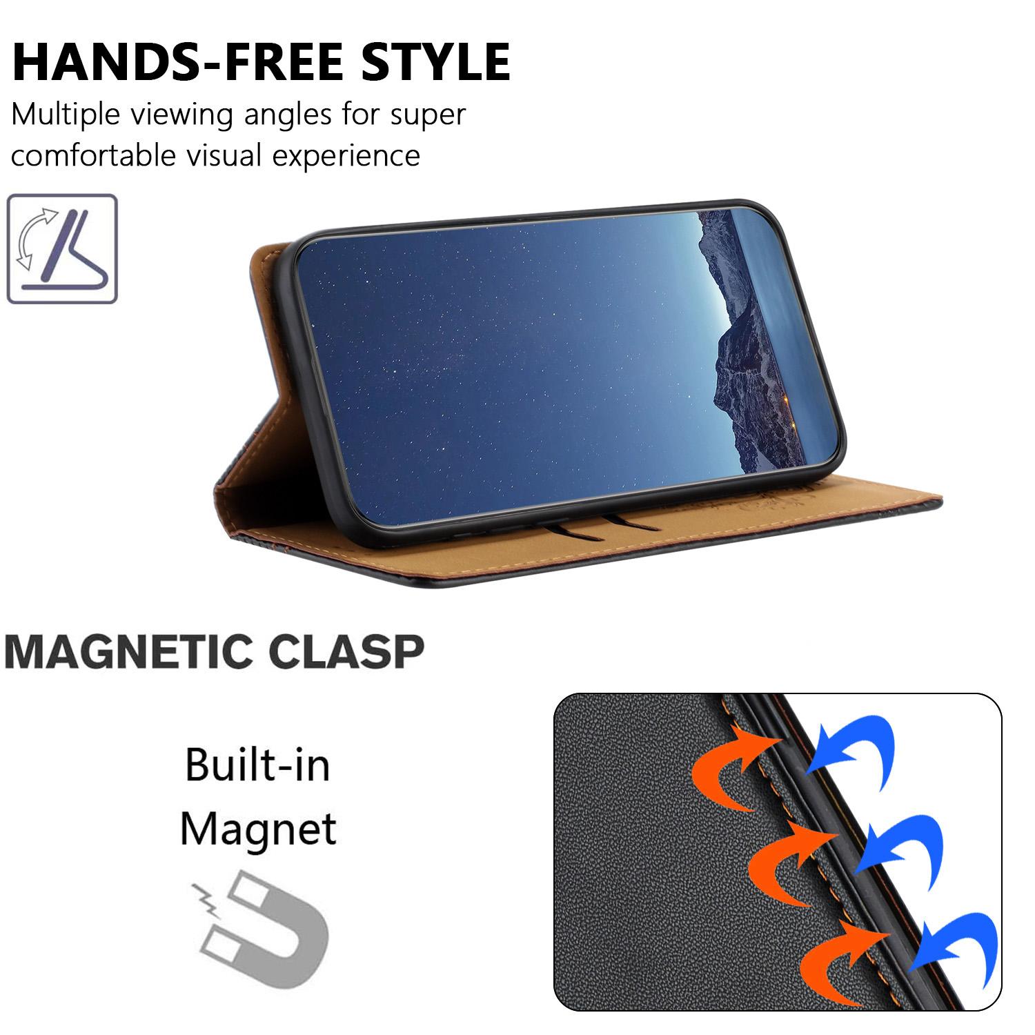 

For iPhone 16e Case L-Shaped Grid Pattern Leather Stand Phone Cover with Card Slots Rose Gold
