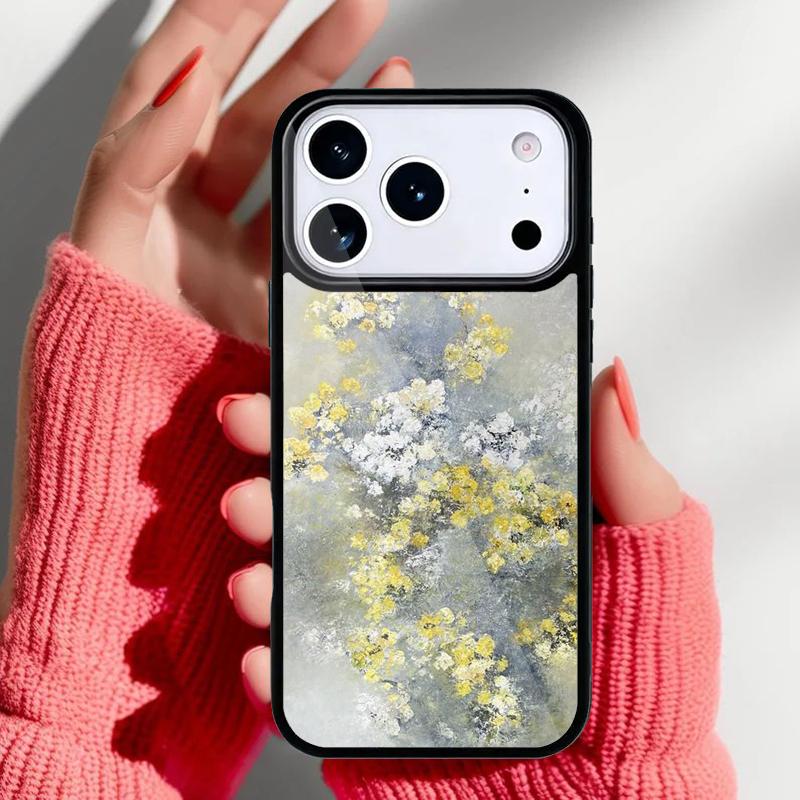 Oil Painting Boho Flower Art Phone Case for iPhone 17 Air 16e 15 14 13 Pro Max Back Cover for 12 11 Pro Coque