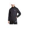 Adidas Gym+ Hooded Logo Print Zip-Up Long Sleeve Jacket Men Outerwear Black IN5838