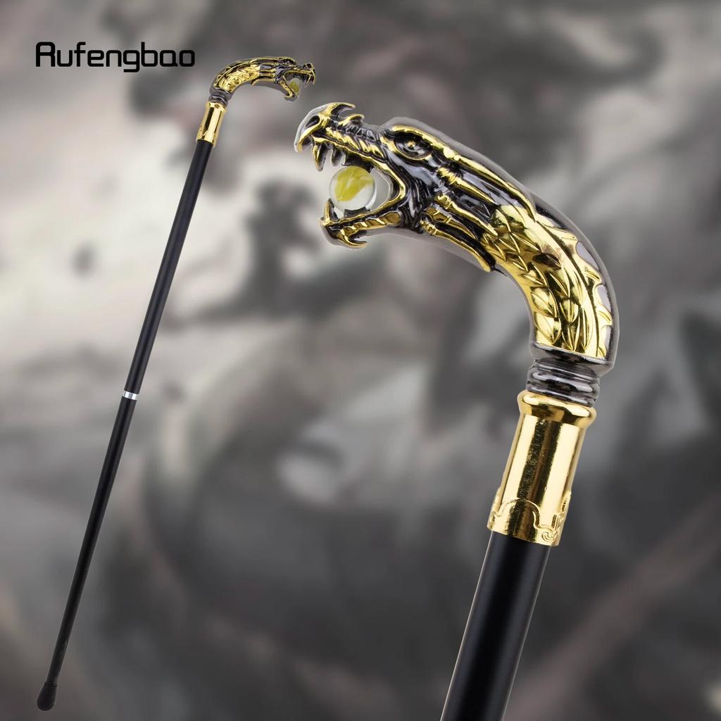 Mâner Dragon Negru Auriu Baston de lux Party Fashion Elegant Baston Decorativ Cospaly Buton Baston Crosier 90cm