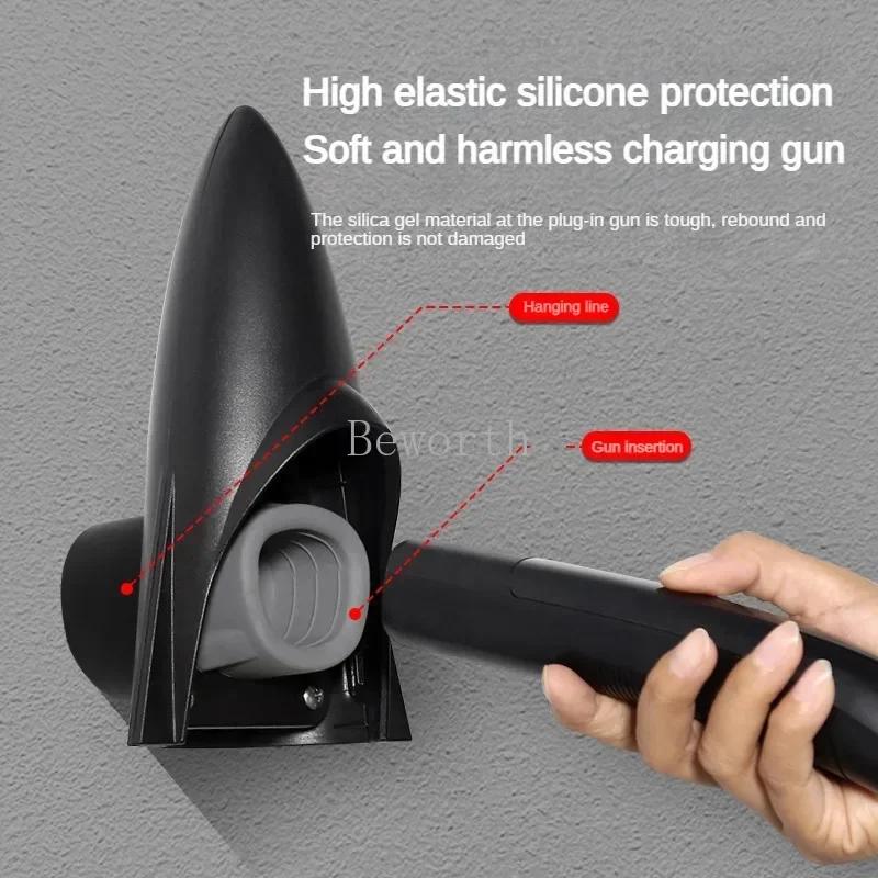 Für Tesla Model 3 Y S X Ladekabel Organizer EU US Ladehalter Wandmontage Haken Verbinder Halterung Zubehör