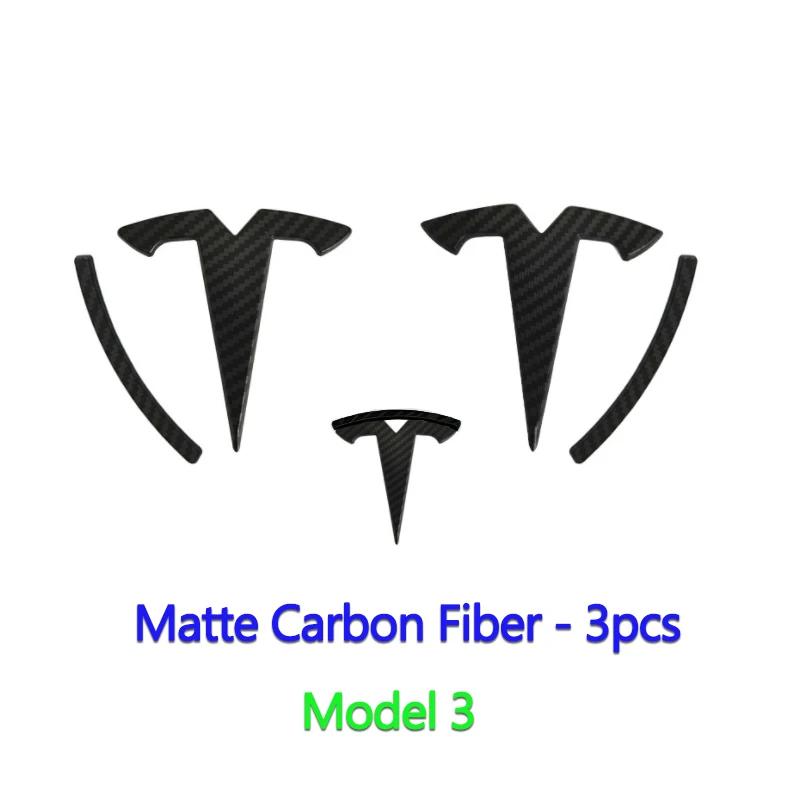 FOR Tesla Model 3 Model Y ABS Car Overlay Sticker Front Hood Cover Emblem Steering Wheel Rear Trunk Badge Modified Decoration