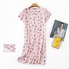 Plus size Estate Donna Camicia da notte Manica corta Simpatico cartone animato pigiameria dolce O Collo Camicie da notte Pigiama Pigiama da donna in cotone