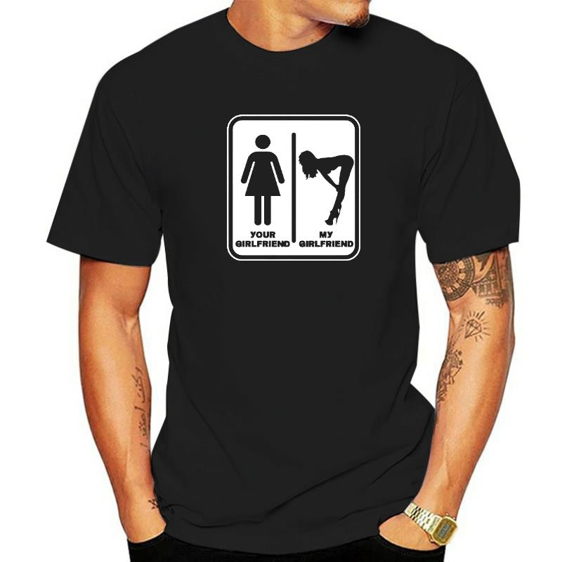 YOUR GIRLFRIEND vs MY GIRLFRIEND Unisex Cotton T-Shirt Tee Shirt Harajuku Gothic T-shirt Hip Hop T-Shirt Men Streetwear