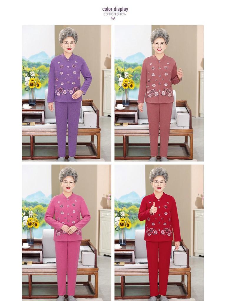 Cozy Autumn & Winter Wear: Cardigans, Warm Velvet Pajama Sets & Thickened Underwear for Middle-Aged & Elderly Women