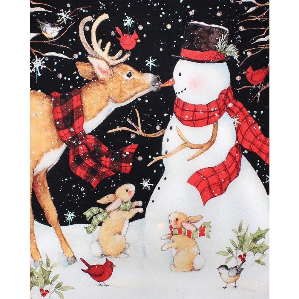 

Полный набор сверл для алмазной живописи, YEESAM ART Ice World, Рождественский снеговик, 5D DIY Diamond Art