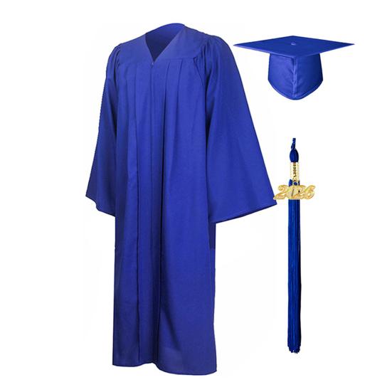 Unisex Matte Graduation Cap And Gown Set with 2026 Year Tassel Charm for Middle School High School College Graduates