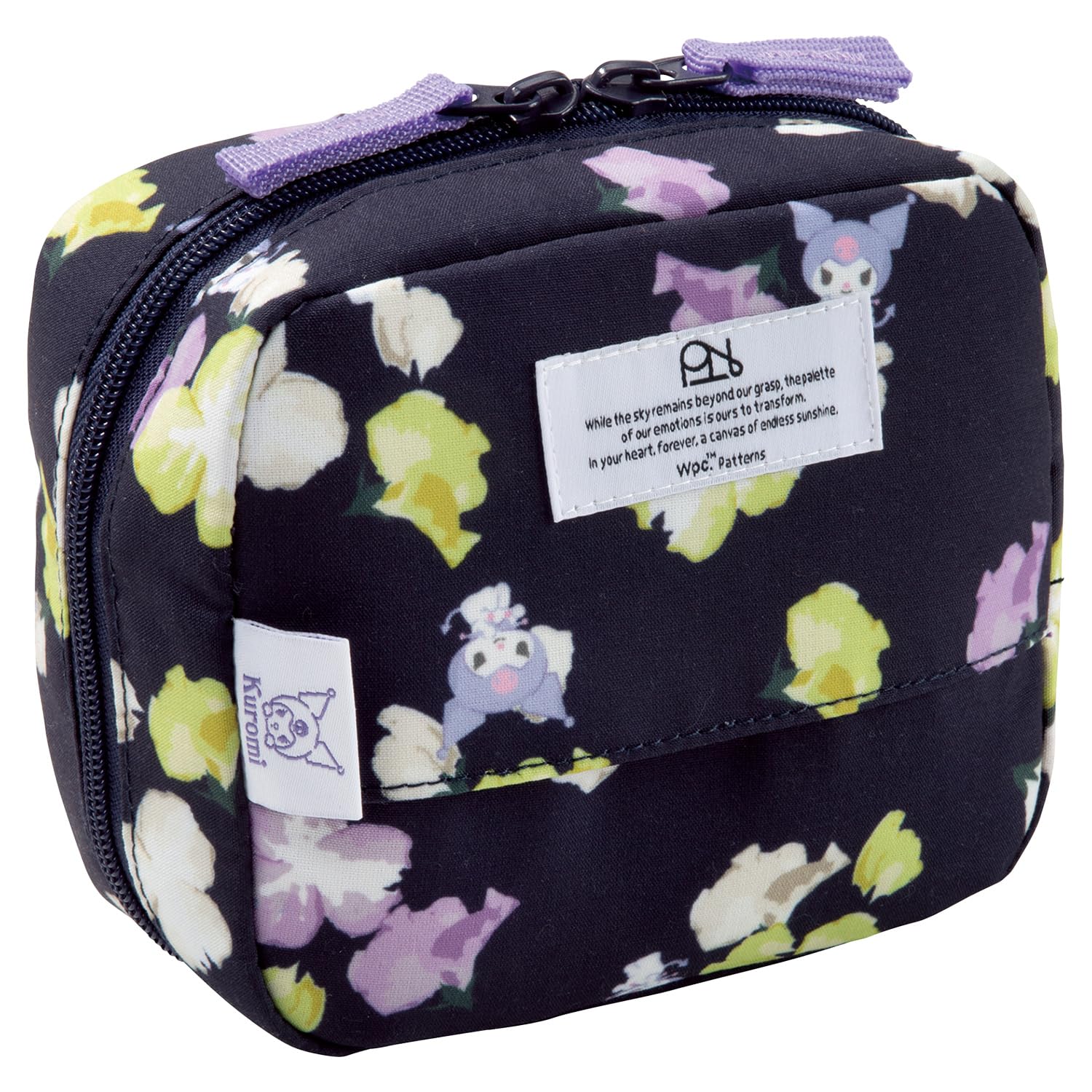 

Узоры Персонажи Sanrio x Узоры Квадратная косметичка Сладкий горошек Темно-синий [2025] Wpc. ВПК. Водоотталкивающий (Куроми) W140-SA28-204