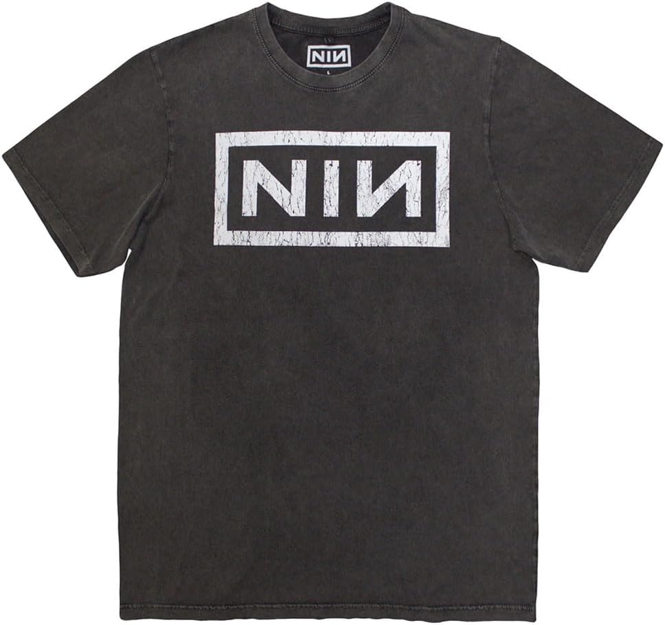 Nine Inch Nails Classic Logo Stone Wash T-Shirt Grey S