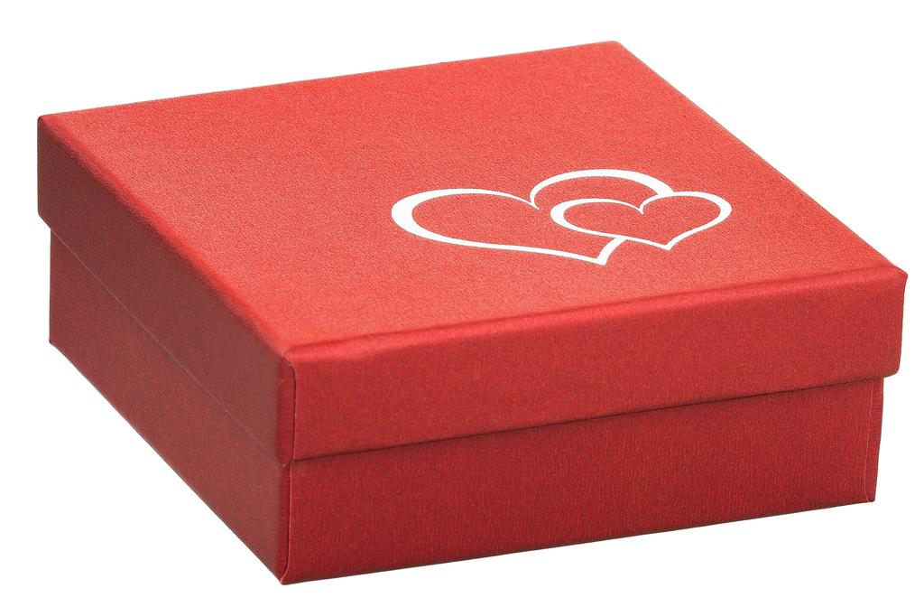 Red Gift Box For Jewelry Decorative Packaging Heart Two Hearts