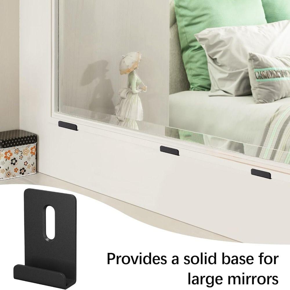 4/8 Pcs Iron Mirror Clip Square Display Wall Hanger  Wall Mounting Frameless Mirror