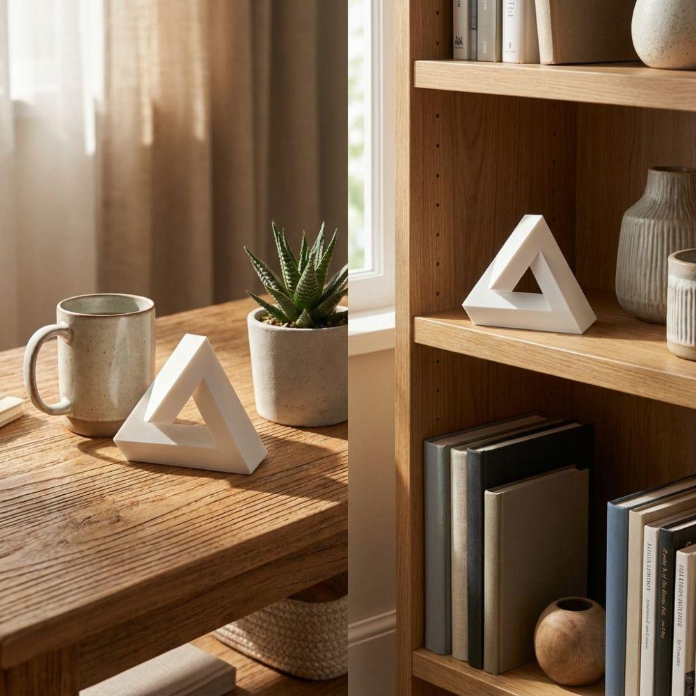 Triangle Illusion d'Optique Géométrique Imprimé en 3D Paradox Optique Artisanat Décor Cadeau Original