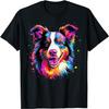 Colorful Pop Art Border Collie Lover Portrait T-Shirt