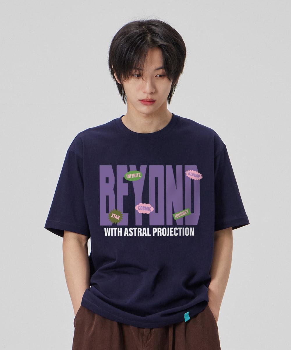 Astral Projection [Beyond With Astral] Cotton Loose Fit Short Sleeve T-Shirt_Space Navy L