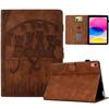 For iPad (2025)/10.9 (2022) Case Cats Imprinted PU Leather Card Slots Tablet Cover