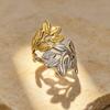 New Stainless Steel Rings Neutral Two Tone Spliced Irregular Open Rings Fashion Non-Fading Banquet Daily Wear Jewelry Accessory