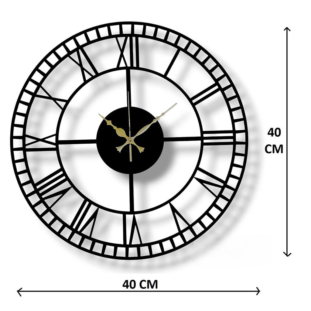 Clock for Living Room, Bedroom, Office, Kitchen, Stylish Analog Wall Clock for Home and Hall, Designer Big Size Modern Wall Watch 40 Cm, Black