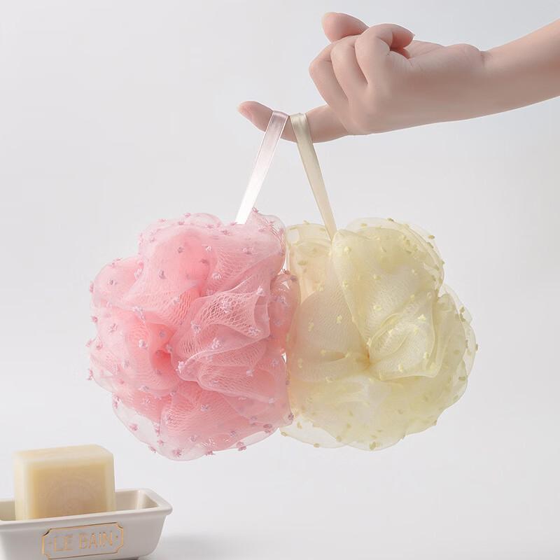 Super Soft Polka Dot Mesh Bath Poufs