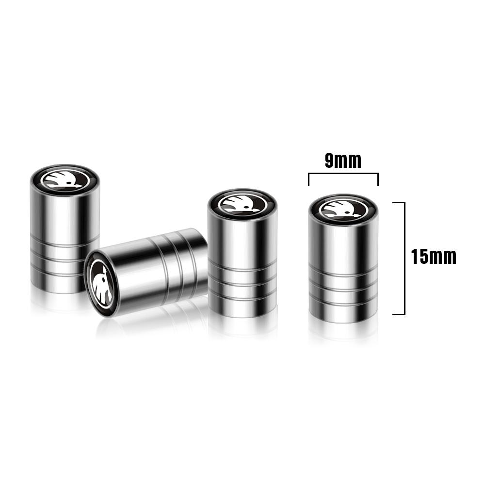 HIAQ2 4pcs Car Logo Wheel Tire Valve Stem Dust Caps Covers Accessories For Skoda S Yeti Fabia Octavia 3 2 a5 Kodiaq Karoq Rapid Superb