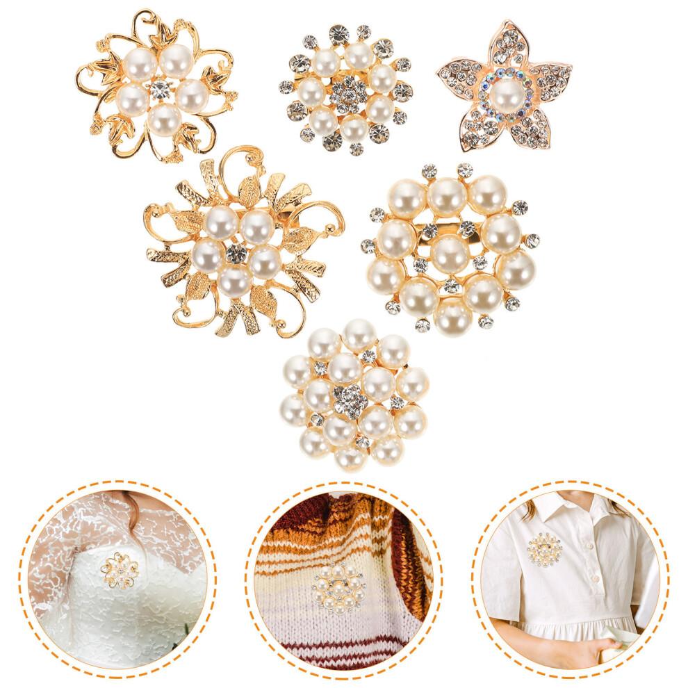 12 simulated brooches for bridal outfits and clothing accessories