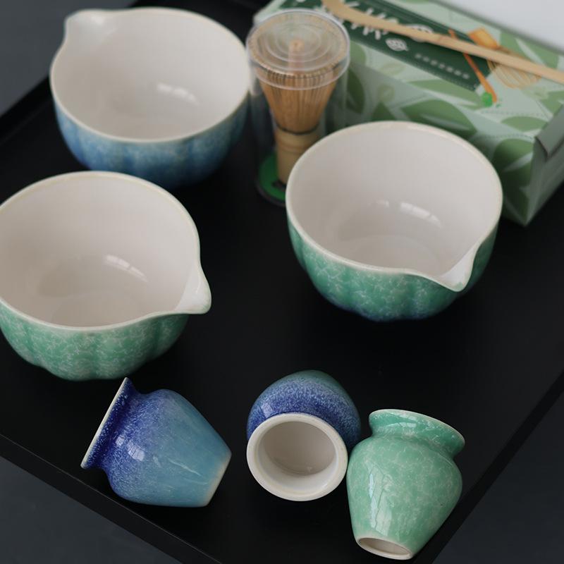 Japanese Style Ceramic Matcha Making Set BespritGift Song Dynasty Tea Whisking Tools Bamboo Whisk&Scoop Matcha Kit Gift Box