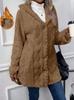 Women S Hooded Fleece Cardigan Long Sleeve Casual Warm Coat